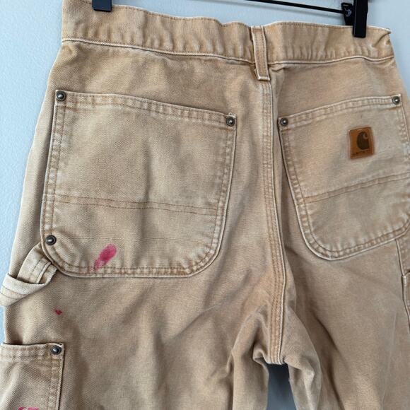Carhartt Double Knee Carpenter Workwear Pants Dungaree Fit Mens 31x32 Thrashed - Picture 5 of 13